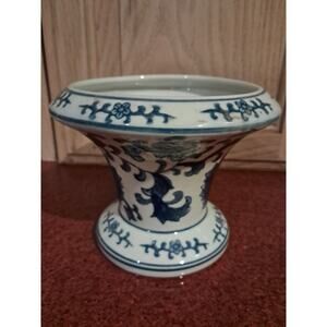 Chinese Blue And White Handpainted Small Urn Planter